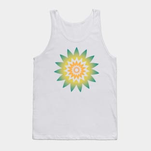 Blue and yellow gradient floral design Tank Top